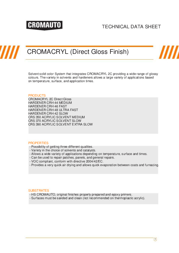 Cromacryl Direct Gloss Finish